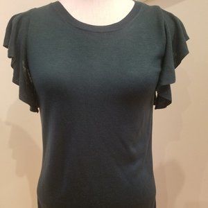 Ann Taylor short sleeve sweater ruffle sleeve